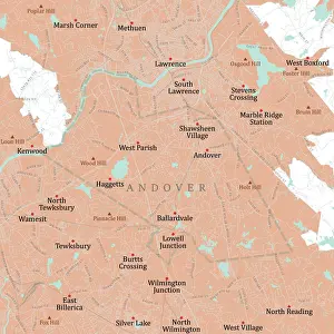 Essex Prints: MA Essex Andover Vector Road Map