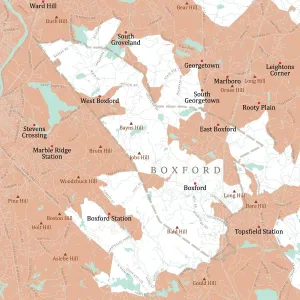 Essex Prints: MA Essex Boxford Vector Road Map