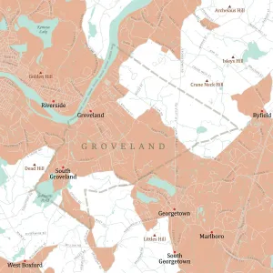 Essex Prints: MA Essex Groveland Vector Road Map