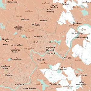 Essex Prints: MA Essex Haverhill Vector Road Map