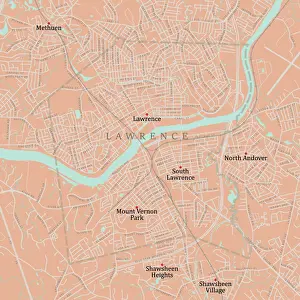Essex Prints: MA Essex Lawrence Vector Road Map