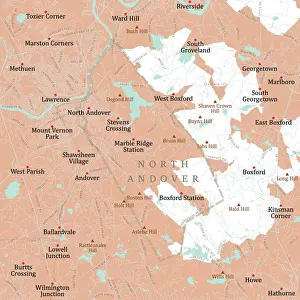 Essex Prints: MA Essex North Andover Vector Road Map