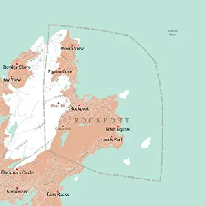 Essex Prints: MA Essex Rockford Vector Road Map
