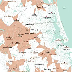 Essex Prints: MA Essex Rowley Vector Road Map