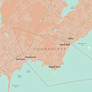 Harbor Gallery: MA Essex Swampscott Vector Road Map