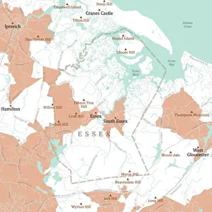 Essex Prints: MA Essex Town Vector Road Map