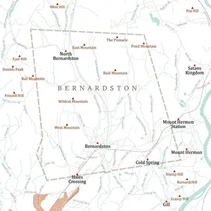 Franklin Prints: MA Franklin Bernardston Vector Road Map