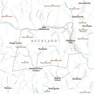 Franklin Prints: MA Franklin Buckland Vector Road Map