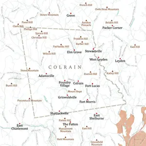 Franklin Prints: MA Franklin Colrain Vector Road Map