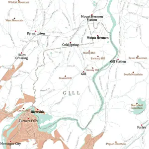 Riverside Prints: MA Franklin Gill Vector Road Map