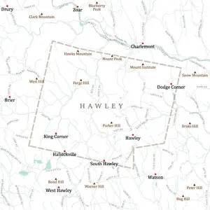 Franklin Prints: MA Franklin Hawley Vector Road Map