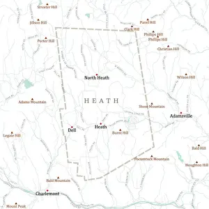 Franklin Prints: MA Franklin Heath Vector Road Map
