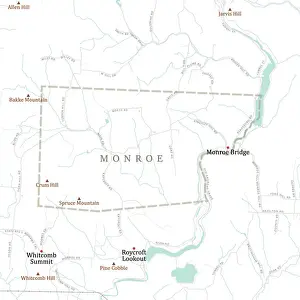 Franklin Prints: MA Franklin Monroe Vector Road Map