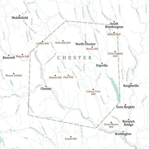 Huntington Prints: MA Hampden Chester Vector Road Map