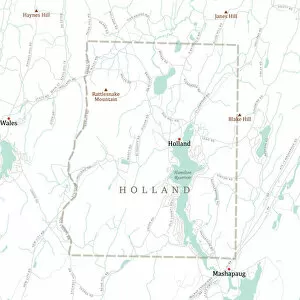 Holland Gallery: MA Hampden Holland Vector Road Map