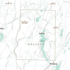 Holland Gallery: MA Hampden Holland Vector Road Map