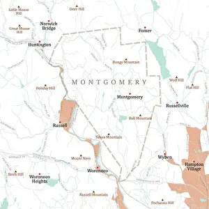Russell Prints: MA Hampden Montgomery Vector Road Map