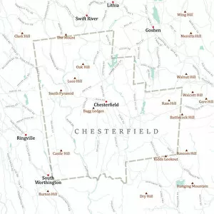 Hampshire Collection: MA Hampshire Chesterfield Vector Road Map