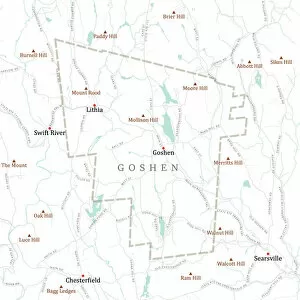 Hampshire Collection: MA Hampshire Goshen Vector Road Map