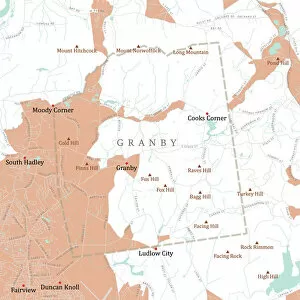 Hampshire Collection: MA Hampshire Granby Vector Road Map