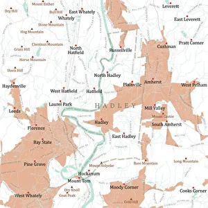 Hampshire Collection: MA Hampshire Hadley Vector Road Map