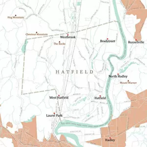 Hampshire Collection: MA Hampshire Hatfield Vector Road Map