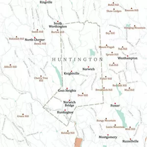 Hampshire Collection: MA Hampshire Huntington Vector Road Map