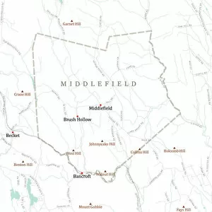 Hampshire Collection: MA Hampshire Middlefield Vector Road Map
