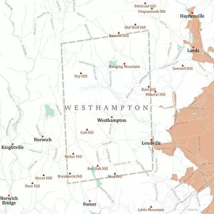 Hampshire Collection: MA Hampshire Westhampton Vector Road Map