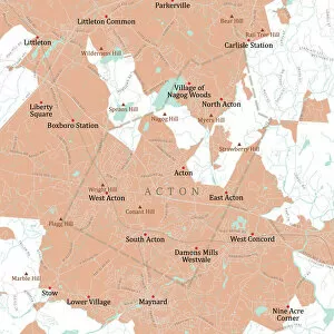 Computer Graphic Collection: MA Middlesex Acton Vector Road Map