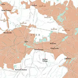 Computer Graphic Collection: MA Middlesex Ayer Vector Road Map