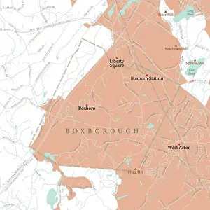 Middlesex Prints: MA Middlesex Boxborough Vector Road Map