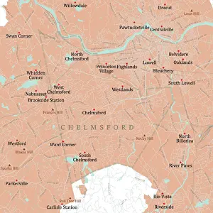 Highlands Prints: MA Middlesex Chelmsford Vector Road Map