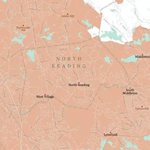 MA Middlesex North Reading Vector Road Map