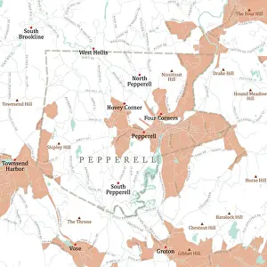 MA Middlesex Pepperell Vector Road Map