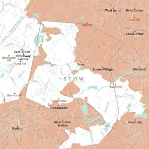 Hudson Prints: MA Middlesex Stow Vector Road Map