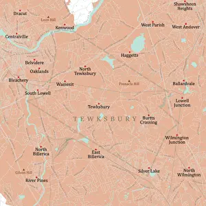 Middlesex Prints: MA Middlesex Tewksbury Vector Road Map