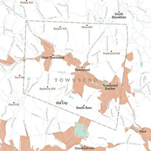 Middlesex Prints: MA Middlesex Townsend Vector Road Map