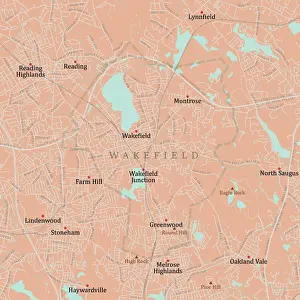 MA Middlesex Wakefield Vector Road Map