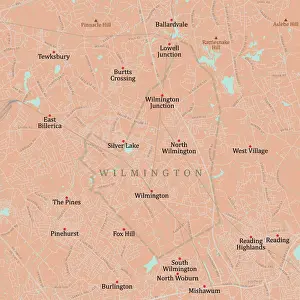 Middlesex Prints: MA Middlesex Wilmington Vector Road Map