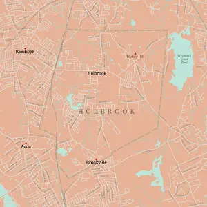 Norfolk Prints: MA Norfolk Holbrook Vector Road Map