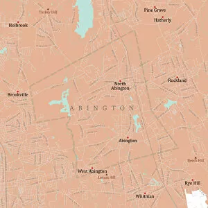 Computer Graphic Collection: MA Plymouth Abington Vector Road Map