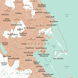 District Gallery: MA Plymouth Duxbury Vector Road Map