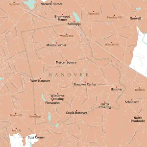 Computer Graphic Collection: MA Plymouth Hanover Vector Road Map
