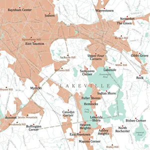 Computer Graphic Collection: MA Plymouth Lakeville Vector Road Map