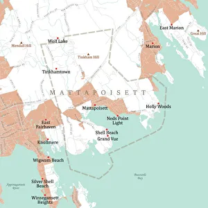 Computer Graphic Collection: MA Plymouth Mattapoisett Vector Road Map