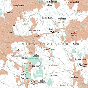 Computer Graphic Collection: MA Plymouth Middleborough Vector Road Map