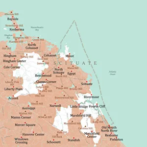 Computer Graphic Collection: MA Plymouth Scituate Vector Road Map