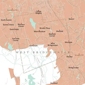 Reference Map Prints: MA Plymouth West Bridgewater Vector Road Map