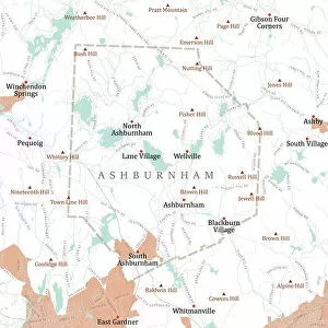 Computer Graphic Collection: MA Worcester Ashburnham Vector Road Map